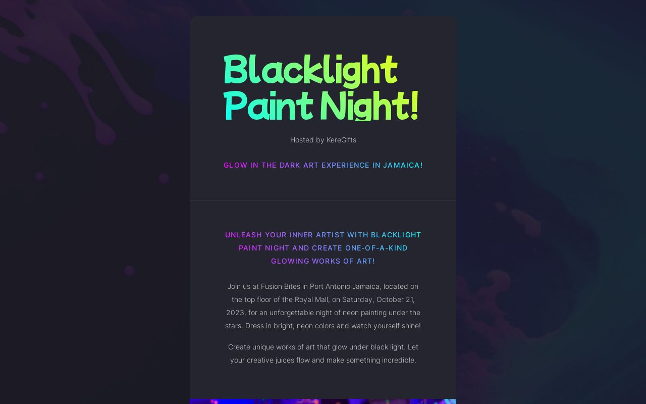 Blacklight Paint Night!